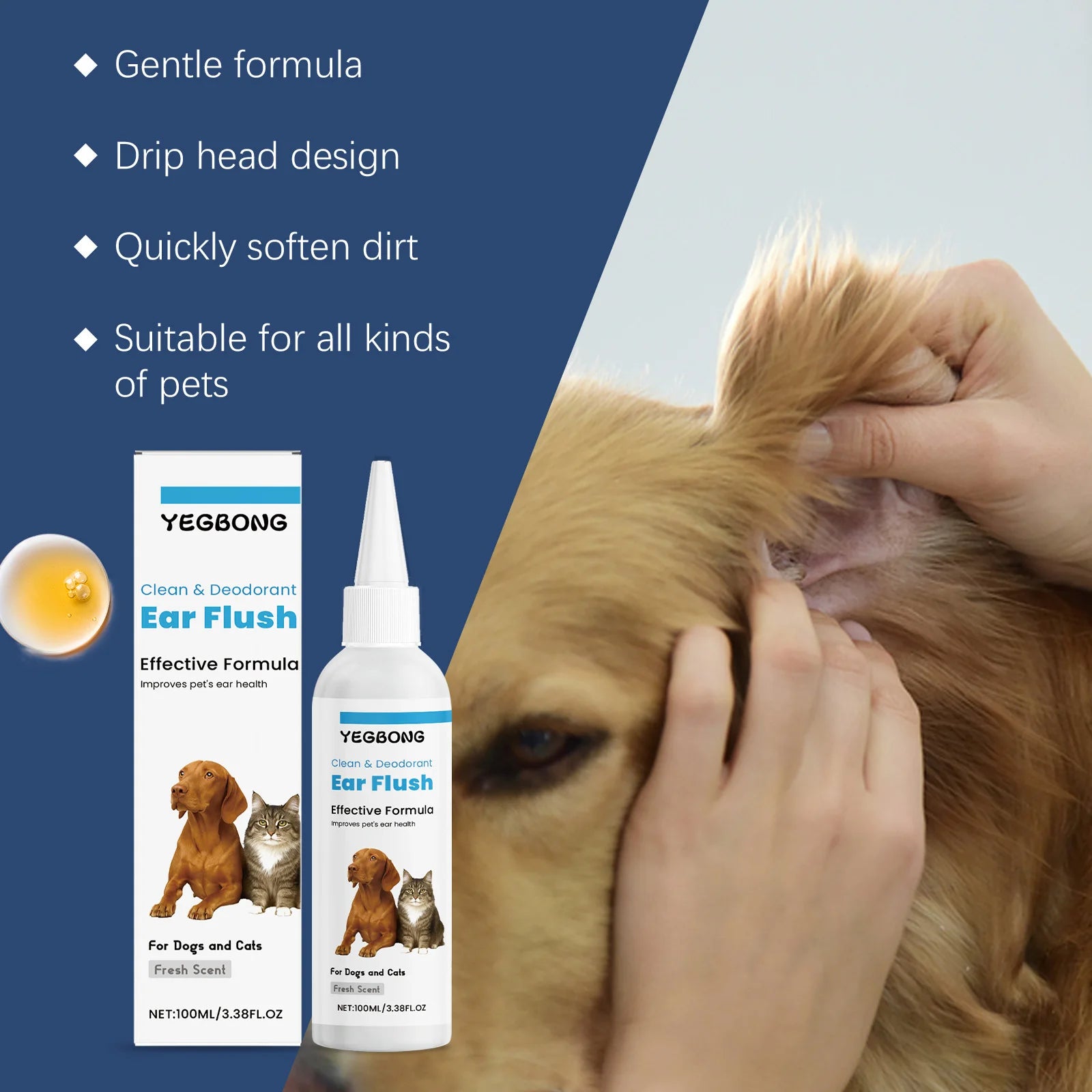 PureEar™ Pet Care – Gentle Ear Cleaning & Freshness Formula (100ml)