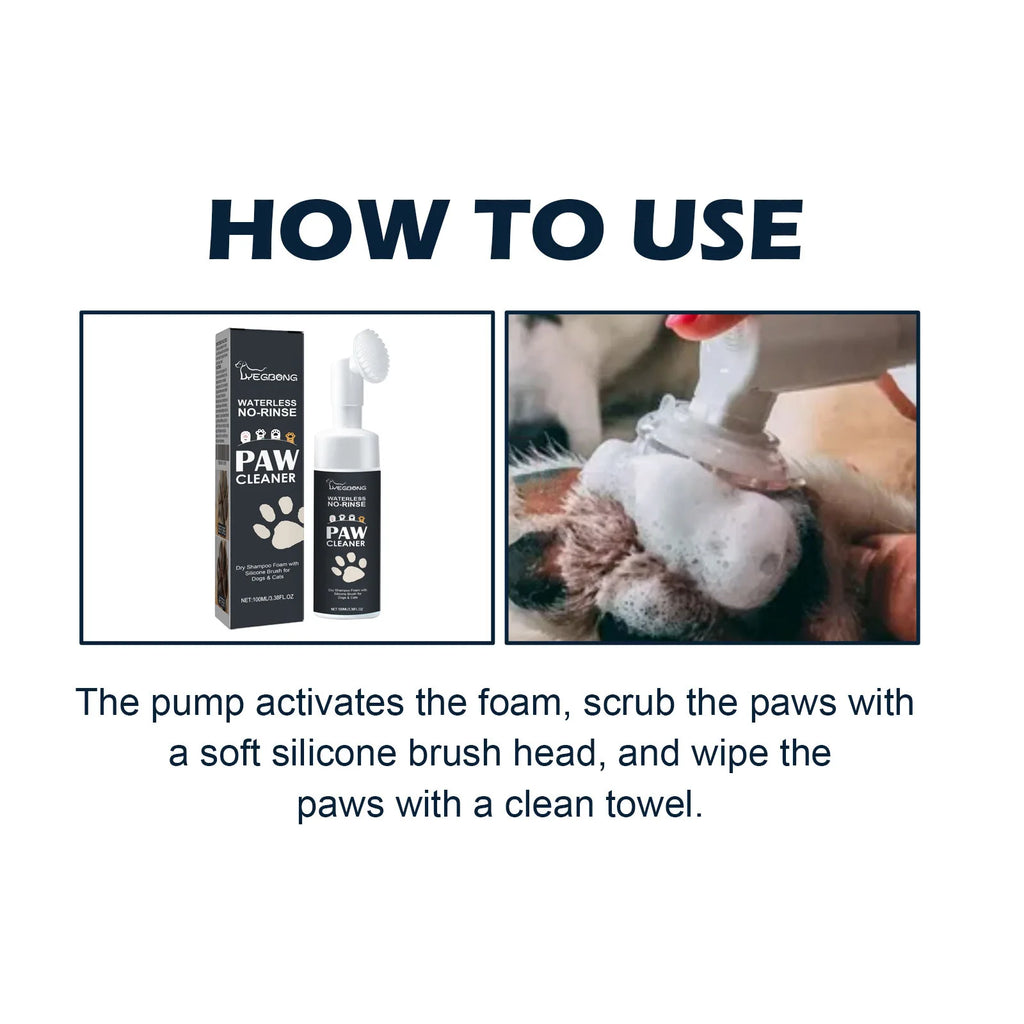 PurePaws™ Foam Brush – Gentle Waterless Paw Cleanser for Sensitive Pets